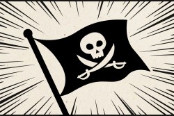 Mimi Cave - A pirate flag in the Manga illustration style